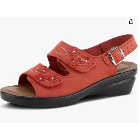 Leather Spring Step Women's Ceri Flat Sandal made in Italy size 7.5 - Picture 2 of 16